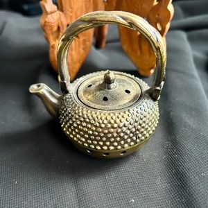 VTG Heavy Brass Teapot Incense Burner. Made in Japan.